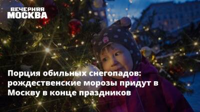 Порция обильных снегопадов: рождественские морозы придут в Москву в конце праздников