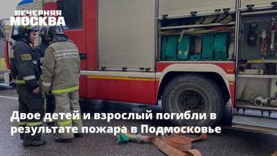Двое детей и взрослый погибли в результате пожара в Подмосковье