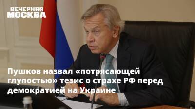 Пушков назвал «потрясающей глупостью» тезис о страхе РФ перед демократией на Украине