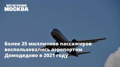 Более 25 миллионов пассажиров воспользовались аэропортом Домодедово в 2021 году - vm.ru - Москва - Санкт-Петербург - Анапа - Сочи - Краснодар - Симферополь - Калининград - Ташкент - Стамбул - Геленджик - Москва