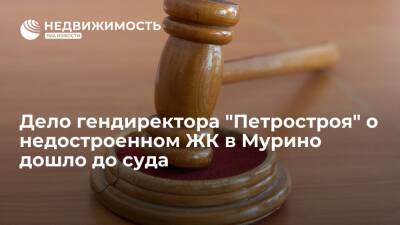 Дело гендиректора "Петростроя" о недостроенном ЖК в Мурино дошло до суда в Петербурге