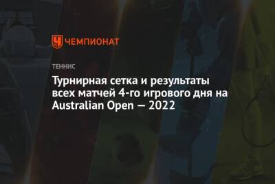 Australian Open — 2022, 20 января, турнирная сетка и результаты всех матчей