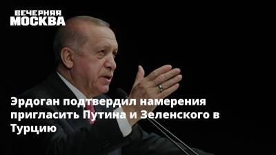Эрдоган подтвердил намерения пригласить Путина и Зеленского в Турцию