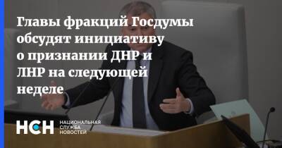 Главы фракций Госдумы обсудят инициативу о признании ДНР и ЛНР на следующей неделе