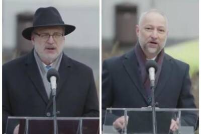 Латвийцы освистали президента Левитса и министра Бондарса на открытии памятника