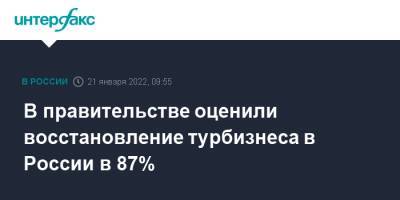 В правительстве оценили восстановление турбизнеса в России в 87%