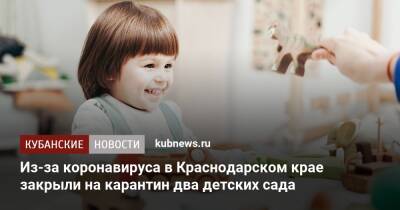 Из-за коронавируса в Краснодарском крае закрыли на карантин два детских сада