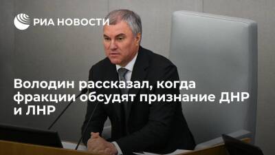 Спикер ГД Володин заявил о важности обеспечить безопасность соотечественников в ДНР и ЛНР