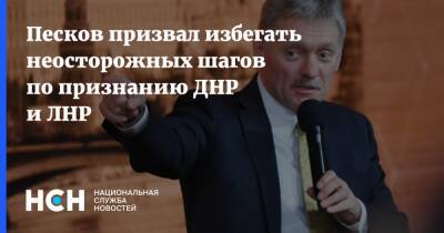 Песков призвал избегать неосторожных шагов по признанию ДНР и ЛНР