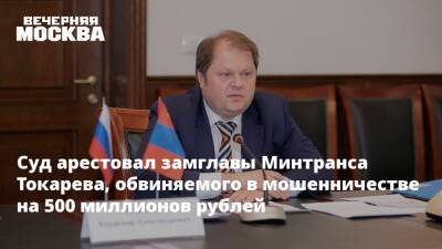 Суд арестовал замглавы Минтранса Токарева, обвиняемого в мошенничестве на 500 миллионов рублей