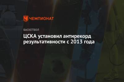 ЦСКА установил антирекорд результативности с 2013 года