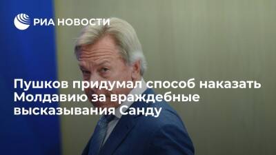 Сенатор Пушков: нужно прекратить уступки по газу для Молдавии после слов Санду о России