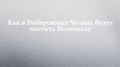 Как в Набережных Челнах будут чистить Мелекеску - chelny-izvest.ru - Набережные Челны