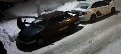 Женщина ударом ноги выломала зеркало и нанесла другие повреждения автомобилю в Петрозаводске (ВИДЕО)