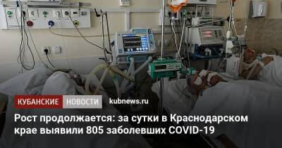 Рост продолжается: за сутки в Краснодарском крае выявили 805 заболевших COVID-19