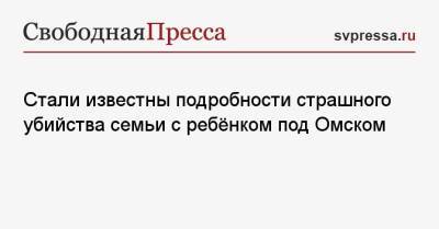 Стали известны подробности страшного убийства семьи с ребёнком под Омском