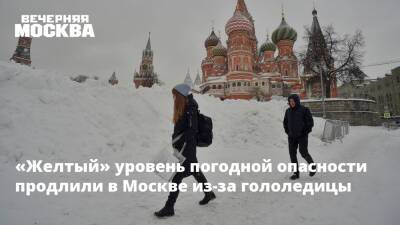 «Желтый» уровень погодной опасности продлили в Москве из-за гололедицы