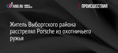 Житель Выборгского района расстрелял Porsche из охотничьего ружья