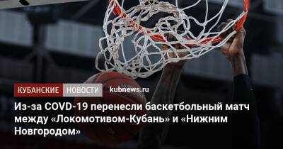 Из-за COVD-19 перенесли баскетбольный матч между «Локомотивом-Кубань» и «Нижним Новгородом»
