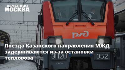Поезда Казанского направления МЖД задерживаются из-за остановки тепловоза