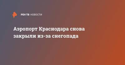 Аэропорт Краснодара снова закрыли из-за снегопада - ren.tv - Краснодар - Краснодар
