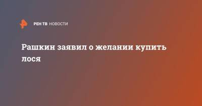 Валерий Рашкин - Рашкин заявил о желании купить лося - ren.tv - Россия