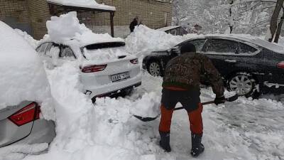 В Краснодарском крае третьи сутки продолжается снегопад