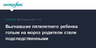 Выгнавшие пятилетнего ребенка голым на мороз родители стали подследственными - interfax.ru - Москва - Алтайский край