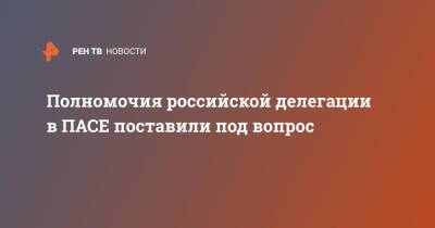 Полномочия российской делегации в ПАСЕ поставили под вопрос