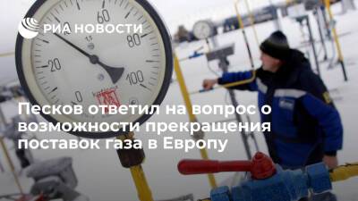 Песков: Россия всегда безупречно выполняла обязательства по поставкам газа в Европу