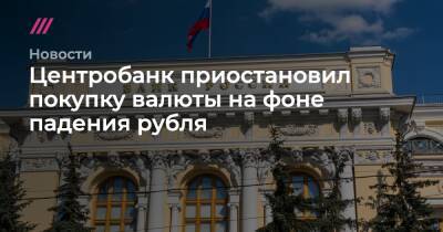 Центробанк приостановил покупку валюты на фоне падения рубля