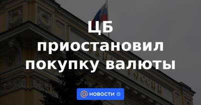 ЦБ приостановил покупку валюты