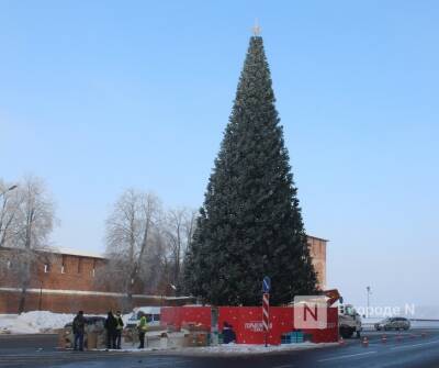 Главную елку Нижнего Новгорода демонтируют на площади Минина и Пожарского