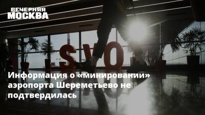 Информация о «минировании» аэропорта Шереметьево не подтвердилась