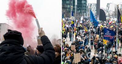 Протесты в Брюсселе – митингующие разгромили вход в офис главы дипломатии ЕС, фото и видео