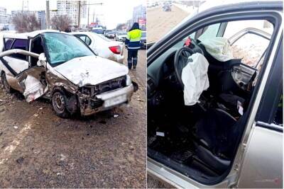 В Волгограде столкнулись Renault и Lada, госпитализировали 4 человека