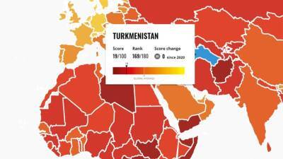 Туркменистан опустился на 169 место из 180 в Индексе восприятия коррупции