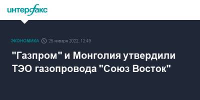 "Газпром" и Монголия утвердили ТЭО газопровода "Союз Восток"