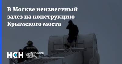 В Москве неизвестный залез на конструкцию Крымского моста
