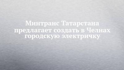 Минтранс Татарстана предлагает создать в Челнах городскую электричку