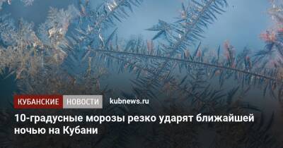 10-градусные морозы резко ударят ближайшей ночью на Кубани