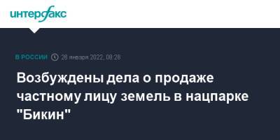 Возбуждены дела о продаже частному лицу земель в нацпарке "Бикин" - interfax.ru - Москва - Приморье край - Приморье