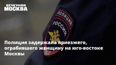 Полиция задержала приезжего, ограбившего женщину на юго-востоке Москвы