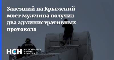 Залезший на Крымский мост мужчина получил два административных протокола