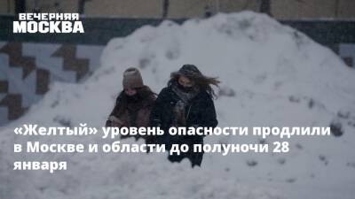 «Желтый» уровень опасности продлили в Москве и области до полуночи 28 января