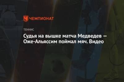 Судья на вышке матча Медведев — Оже-Альяссим поймал мяч. Видео