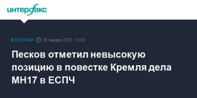 Песков отметил невысокую позицию в повестке Кремля дела MH17 в ЕСПЧ