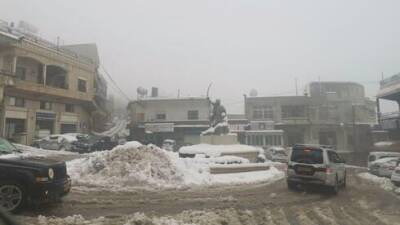 Видео: сильный снегопад на Голанах, в Иерусалиме готовы встретить бурю