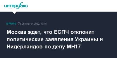 Москва ждет, что ЕСПЧ отклонит политические заявления Украины и Нидерландов по делу MH17