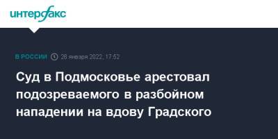 Суд в Подмосковье арестовал подозреваемого в разбойном нападении на вдову Градского